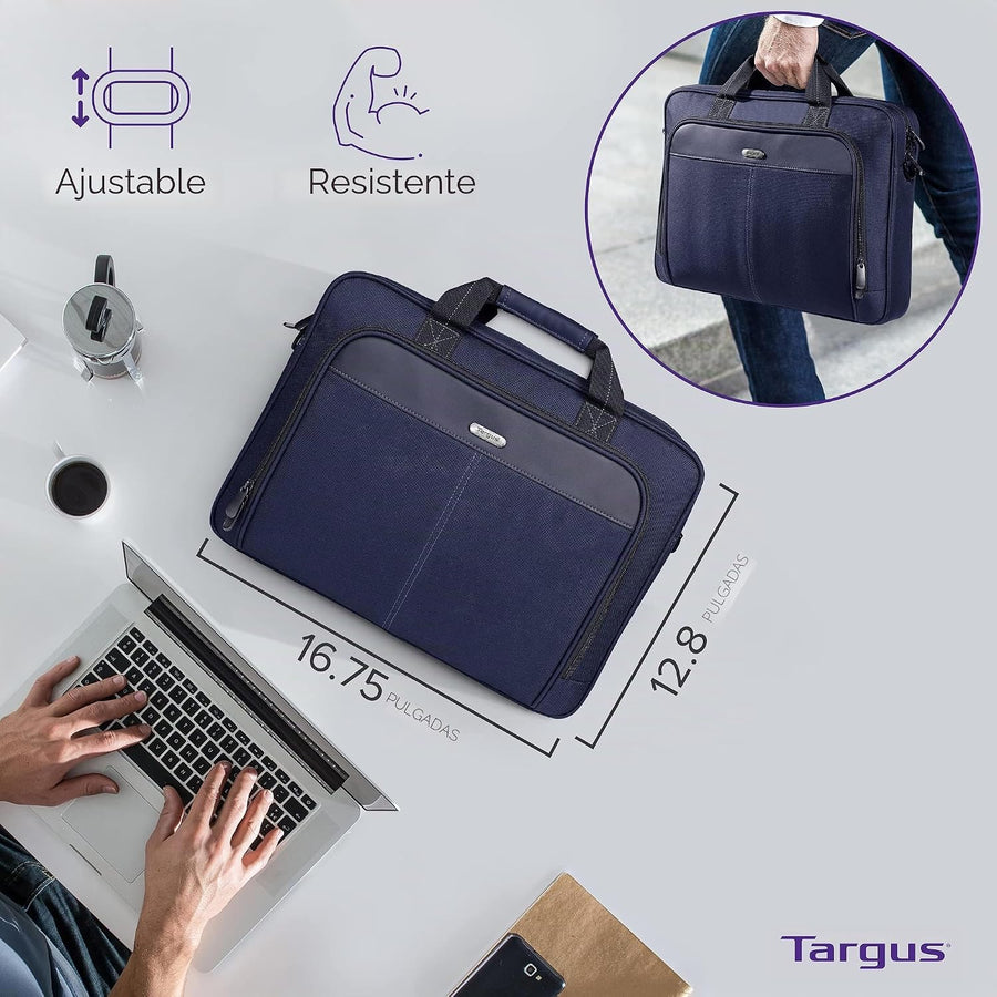 Targus Bolso de mano clásico y delgado para laptop de 15-16 pulgada...
