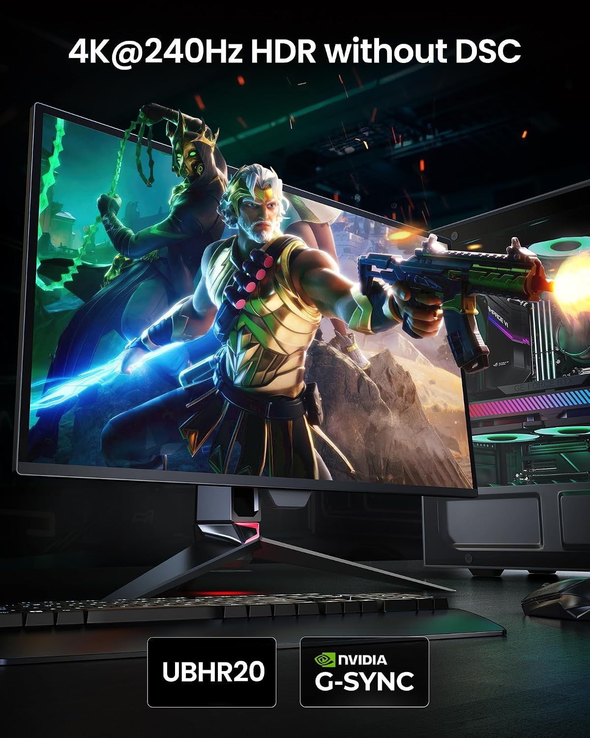 Silkland Cable DisplayPort 2.1 de 80 Gbps de 3.3 pies [certificado VESA], [8K @240Hz, 4K @540Hz 360Hz 240Hz] Cable DP 2.1 de 16K, DP80 HDR DSC, cable de puerto de pantalla compatible con FreeSync