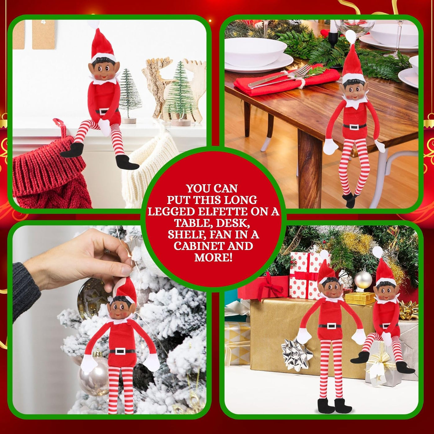 Peluche de elfo navideño que se comporta mal muñeca larga