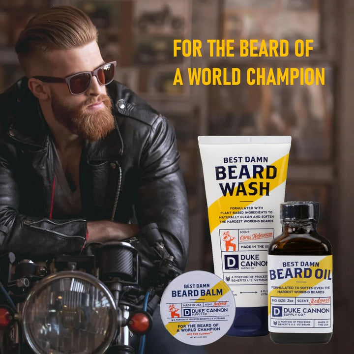 Duke Cannon Best Damn - Bálsamo para barba para hombre, lata premiu...