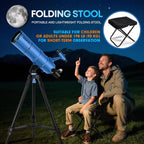 Telescopio para niños y adultos, 3.543 in de apertura, 21.654 in, telescopio astronómico profesional para adultos de alta potencia, telescopios de viaje portátiles para principiantes con trípode y adaptador, bolsa, taburete plegable