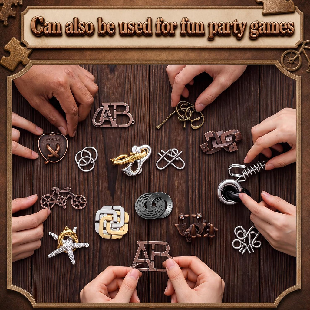 Juego de 48 rompecabezas de metal para adultos, moderno