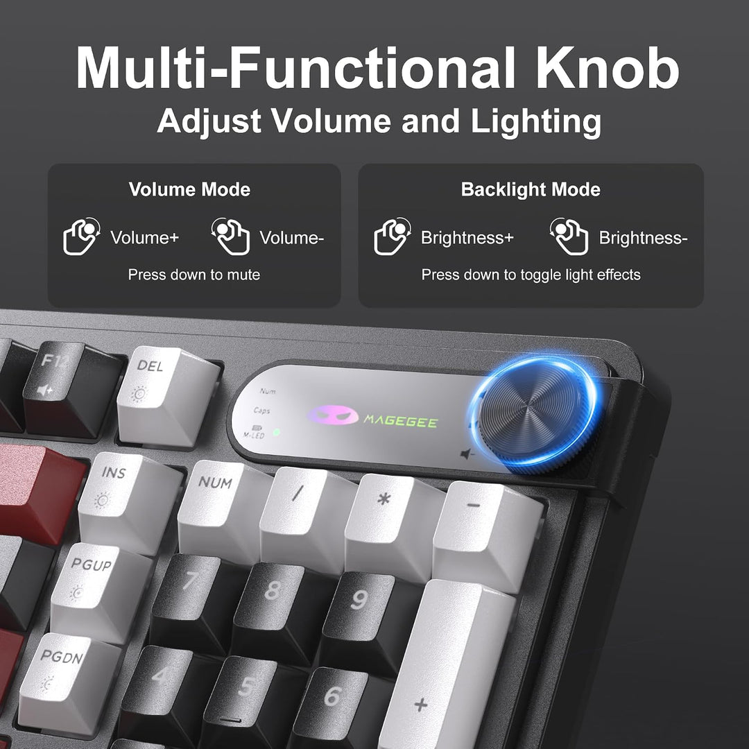 MageGee GK960 Teclado inalámbrico, 98 teclas Tri-Modo BT\/2.4G\/Tec...