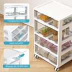 Organizador de Cajones Vtopmart, 4 niveles 6 cajones con ruedas