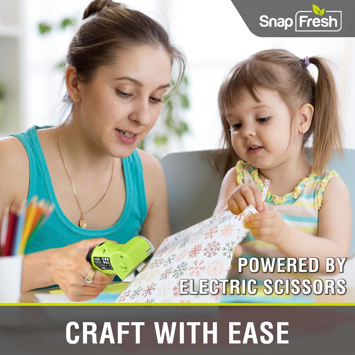 SnapFresh Tijeras eléctricas inalámbricas de 4V con batería de 2.0Ah y