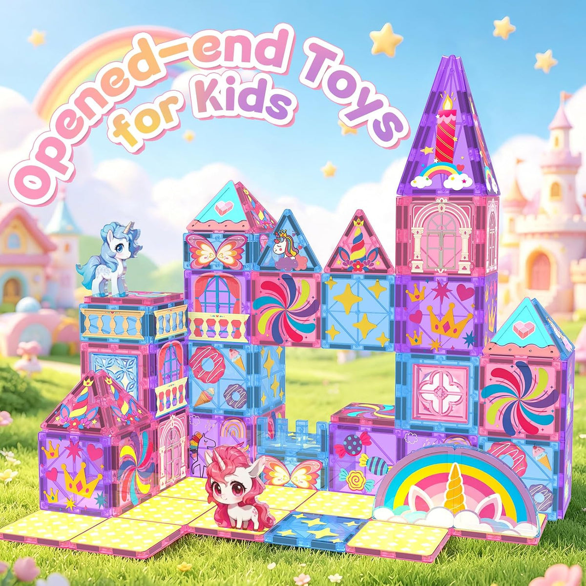 Unicorn Toys - Bloques de construcción magnéticos para niñas