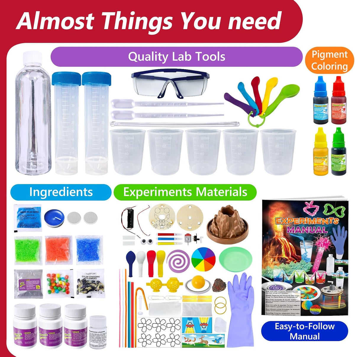 Kit de ciencia UNGLINGA para niños con 212 experimentos fáciles