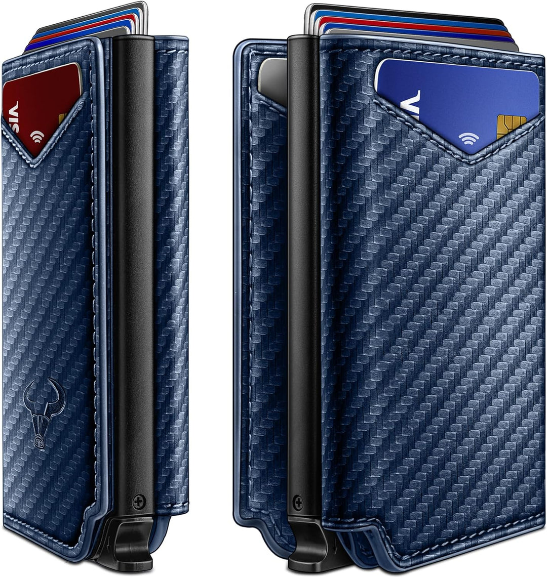 BULLIANT Billetera de cuero para hombre, tarjetero con clip para di...
