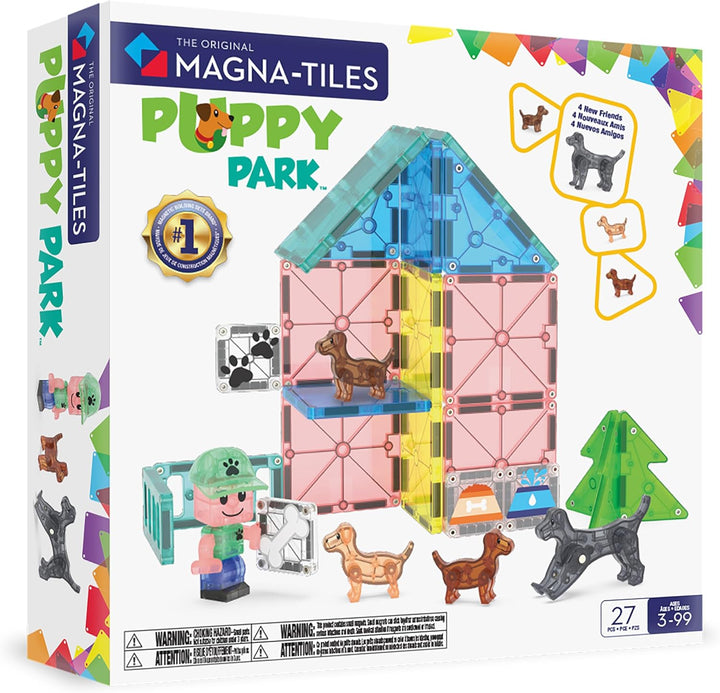 MAGNA-TILES Puppy Park - Juego de construcción magnética