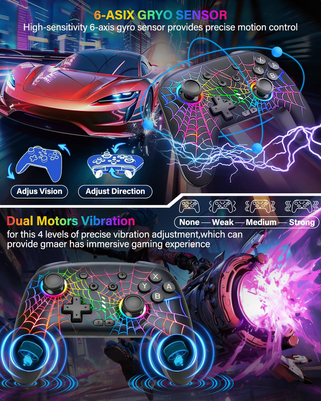 Switch Controller Compatible with Switch\/Switch Lite\/OLED\/PC, Pr...