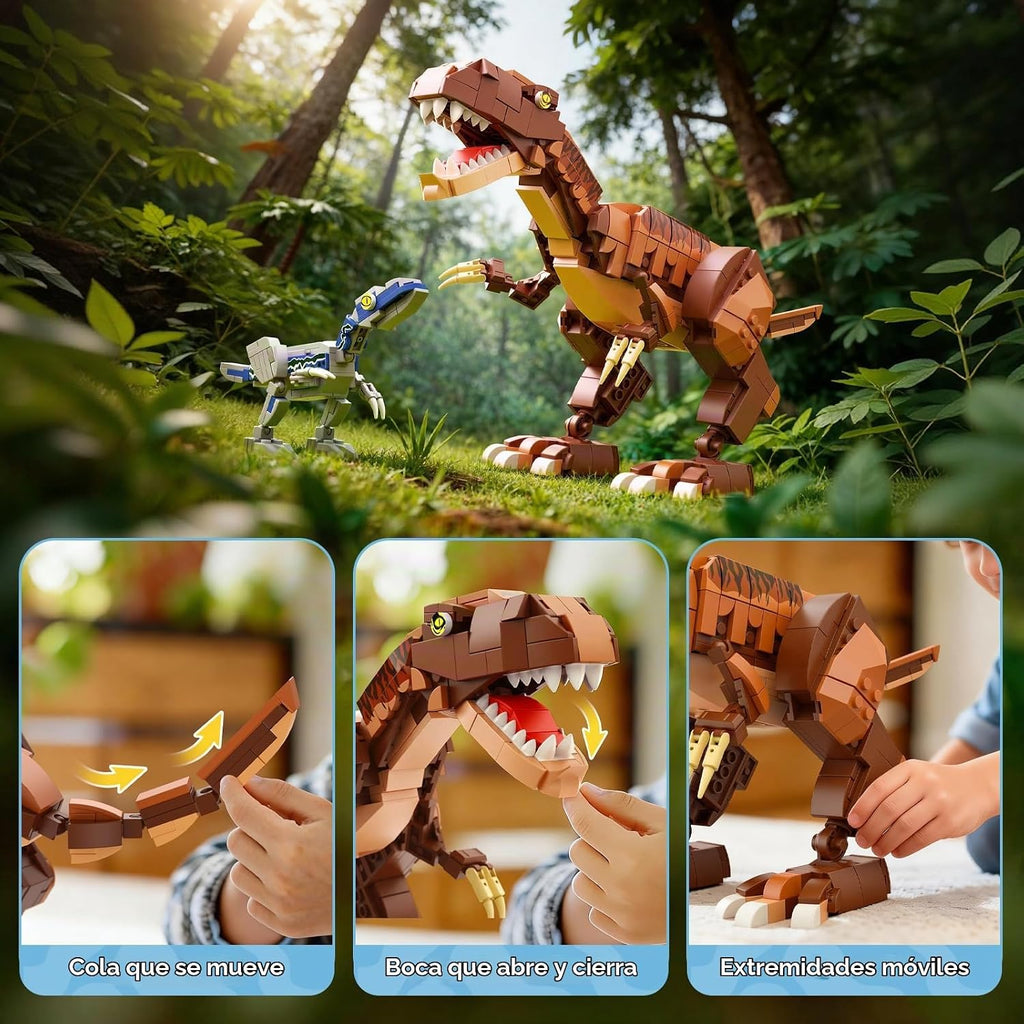 Wise Block - Juego de construcción 2 en 1 T-Rex y elefante para niños, 826