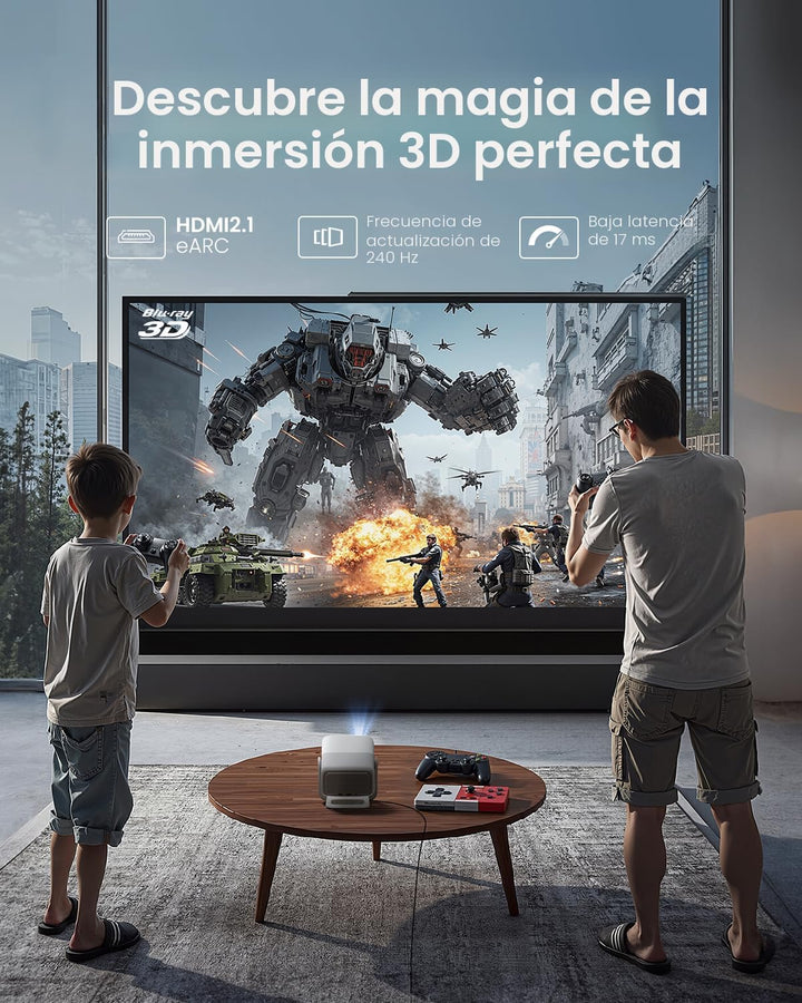 JMGO Proyector portátil inteligente N1S 4K, triple láser, 1100 lúme...