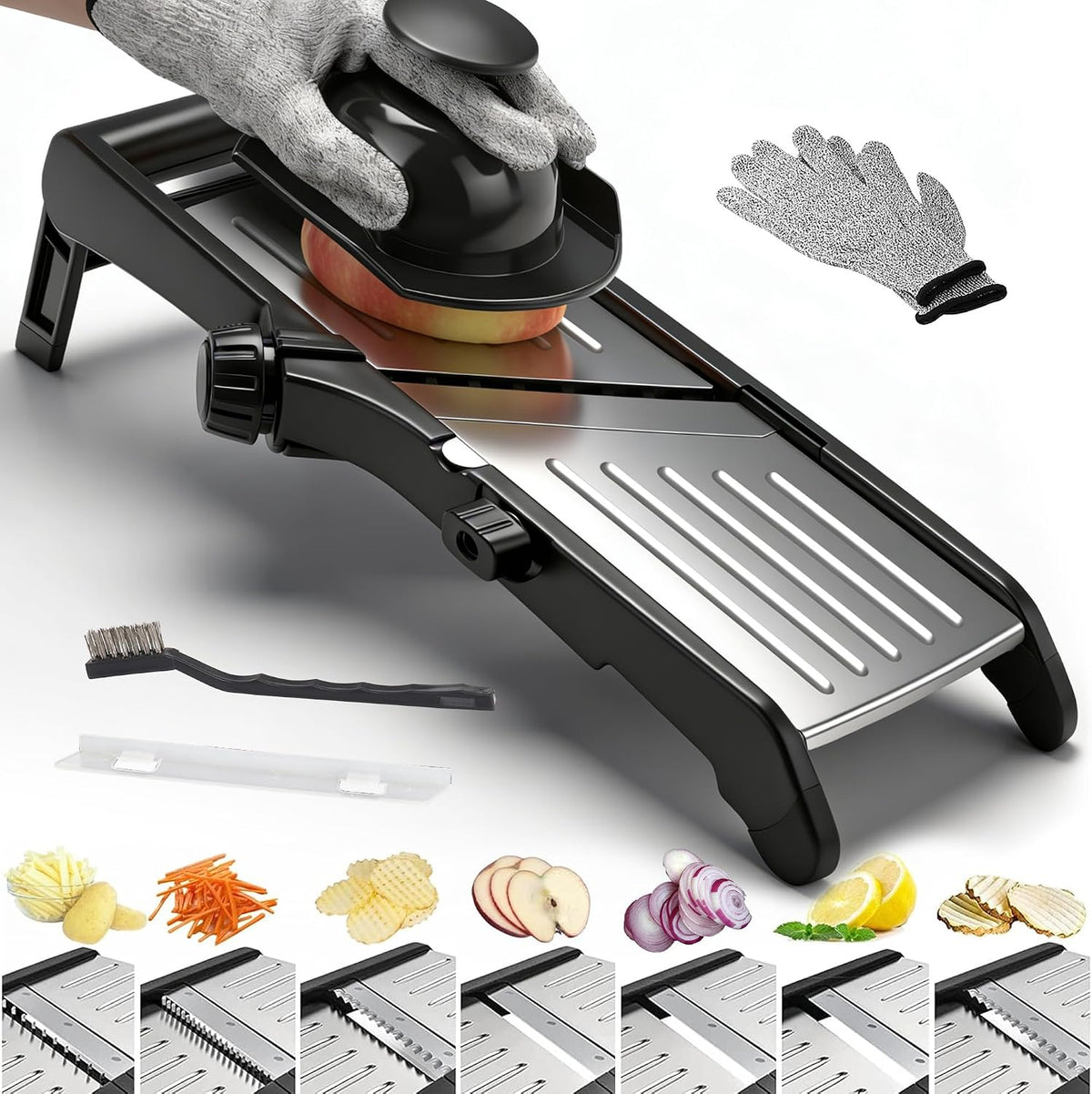 BINGBING- Mandoline Slicer para Kitchen, 7-en-1 Adjustable Vegetable Slicer