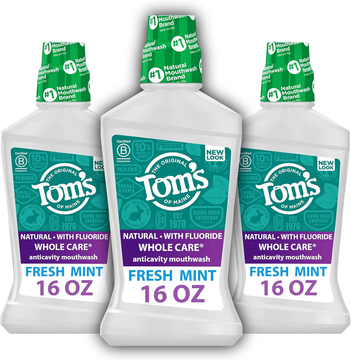 Tom's Of Maine Whole Care - Enjuague bucal natural con flúor, m...