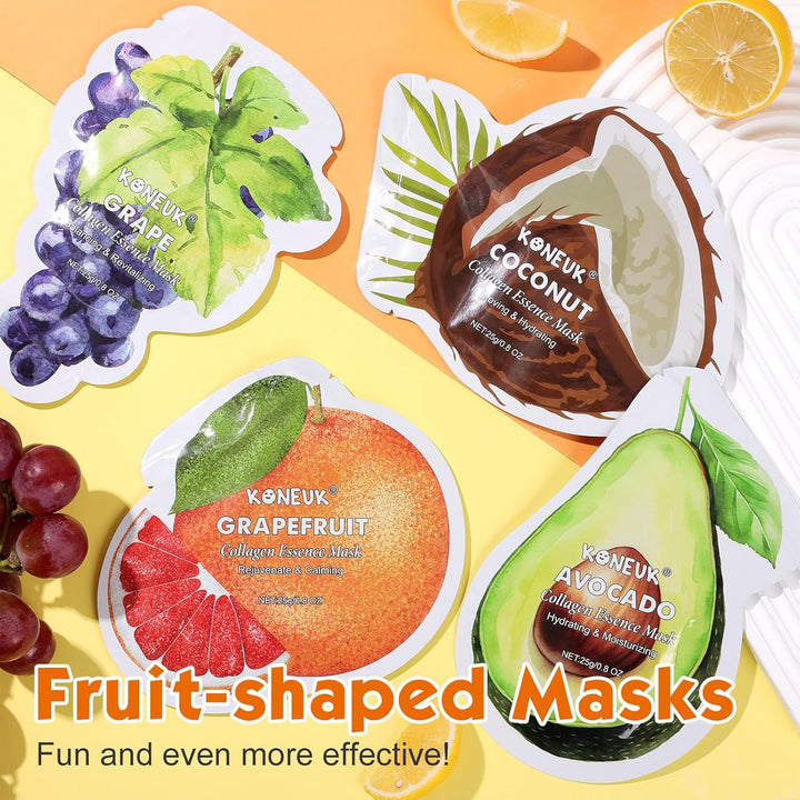 KONEUK Paquete de 36 mascarillas faciales en forma de fruta para mu...