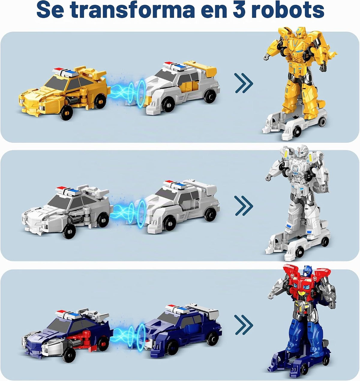 Juguetes magnéticos de robot de coche para niños, 6 vehículos que