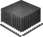 SUPERJARE Alfombrillas de Equipo de Ejercicio Extra Gruesas de 0.79'', 12 Piezas 48 Pies Cuadrados Baldosas de Piso con Parte Superior de Goma con Espuma EVA de Alta Densidad, Pisos de Gimnasio