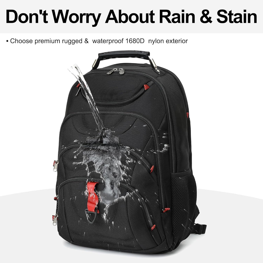 Mochila para laptop Boavan para hombre (Negro, 15.6), Negro, Elegante