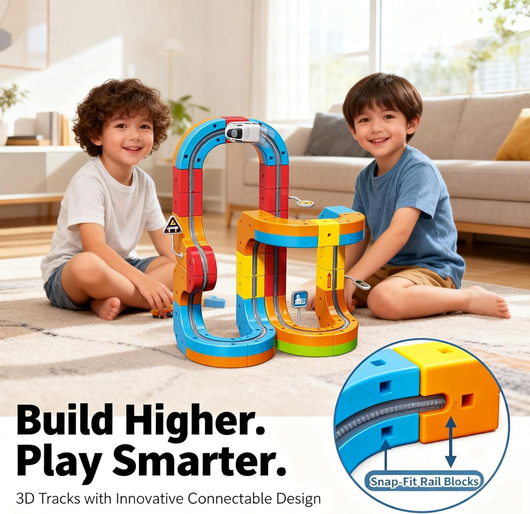 klick Rail - Juego de tren eléctrico 67 piezas 3D flexible