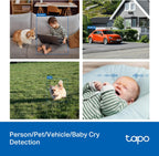 Tapo 3K 5MP Cámara de seguridad Pan\/Tilt para interiores\/exterior...