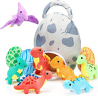 Zhanmai - 11 piezas de dinosaurio de peluche con bolsa de huevo, dinosaurio