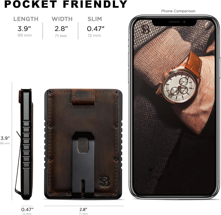 SERMAN BRANDS Slim RFID Blocking Wallet with Money Clip - Metal Min...