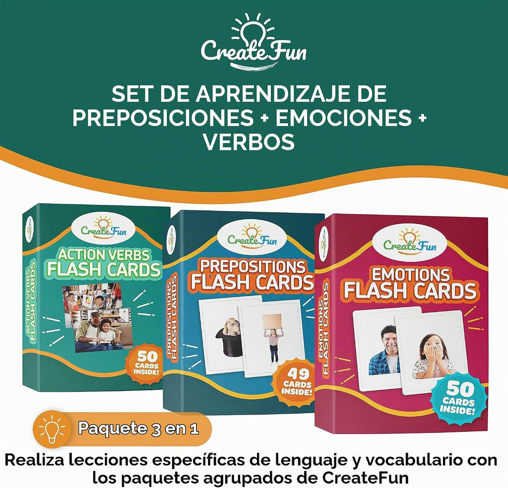 Juego de 149 tarjetas flash de preposiciones, emociones y verbos de acción, tarjetas fotográficas educativas con juegos de aprendizaje para niños pequeños, niños, adultos, personas mayores