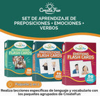 Juego de 149 tarjetas flash de preposiciones, emociones y verbos de acción, tarjetas fotográficas educativas con juegos de aprendizaje para niños pequeños, niños, adultos, personas mayores