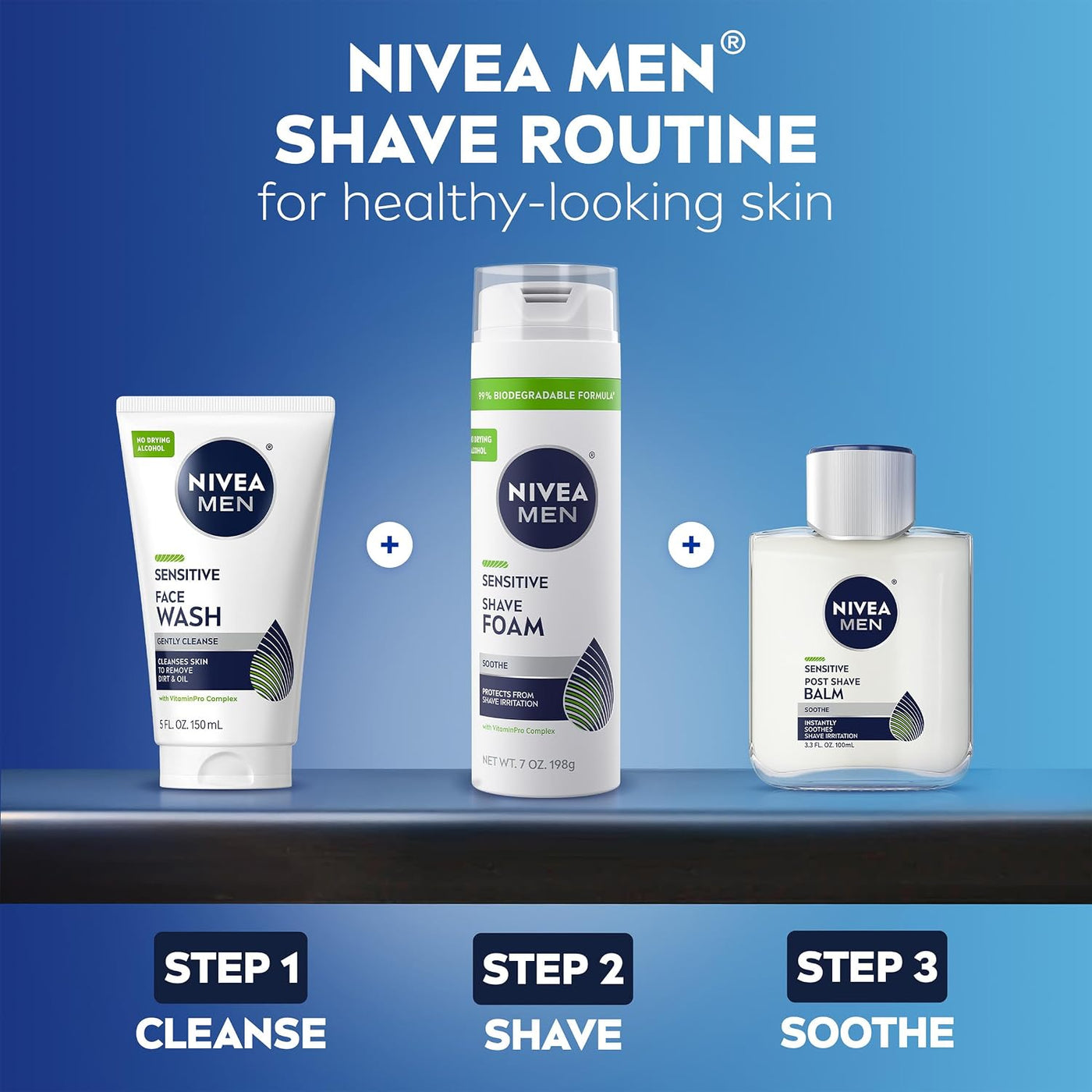 NIVEA MEN - Espuma de afeitado sensible con vitamina E, extractos c...