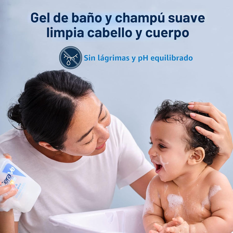 CeraVe Jabón y Champú para Bebés, Sin Fragancia, Parabenos y Sulfat...