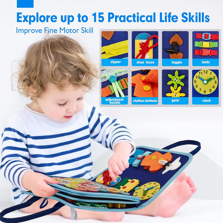 hahaland Panel Sensorial para Niños Pequeños - Juguetes Montessori...