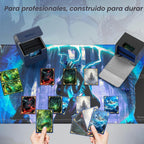Mlikero Paquete de 4 cajas de cartas Commander con capacidad para más de 400 tarjetas de doble manga con 4 divisores, caja de tarjetas de cuero con cierre magnético para MTG, TCG (4 colores)