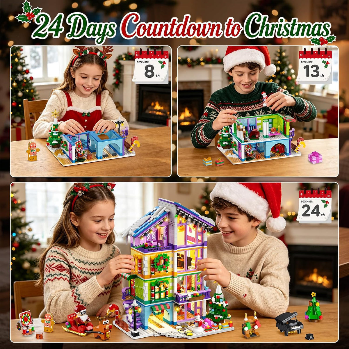 HOGOKIDS Calendario de Adviento 2026 Friends House Mini juguete de