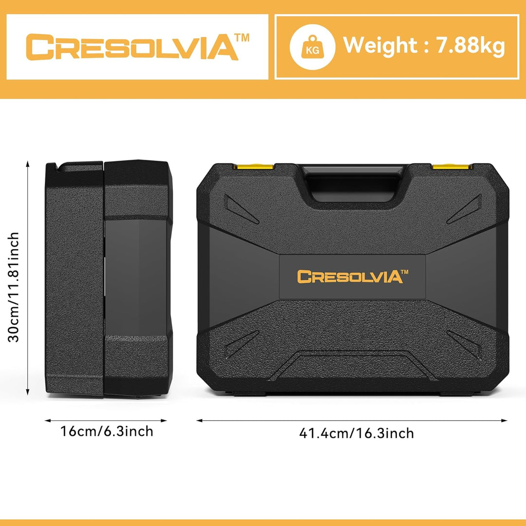 CRESOLVIA Kit de herramientas con taladro inalámbrico de potencia d...