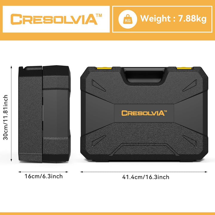 CRESOLVIA Kit de herramientas con taladro inalámbrico de potencia d...