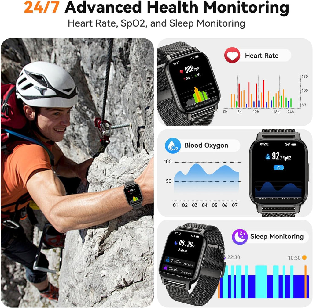 Reloj inteligente para mujer (3 bandas), rastreador de actividad física HD de 1.85 pulgadas con llamadas Bluetooth, reloj inteligente impermeable IPX8 para iPhone Android, más de 112 modos deportivos