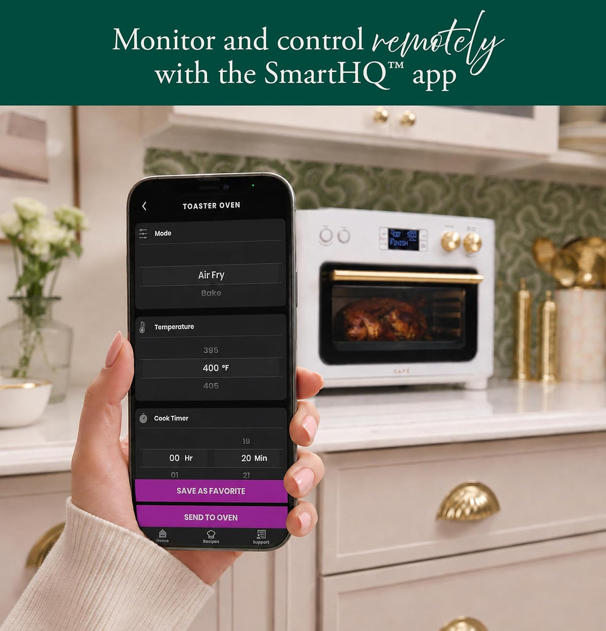 Café Couture - Horno tostador con freidora de aire, 14 modos, WiFi, grande