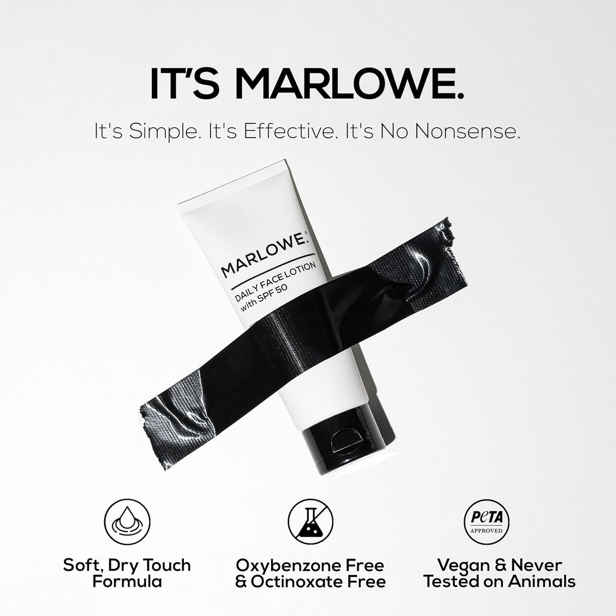 MARLOWE. Hidratante facial con SPF 50, 3.4 onzas, loción de protecc...