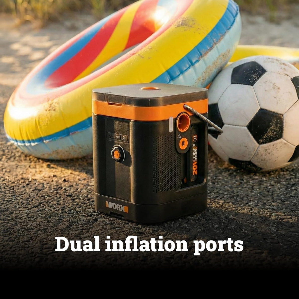 WORX Compresor de aire portátil para inflador de neumáticos, bomba...