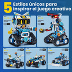 Kit de robótica STEM 5 en 1, aplicación y kit de construcción de robot de control remoto