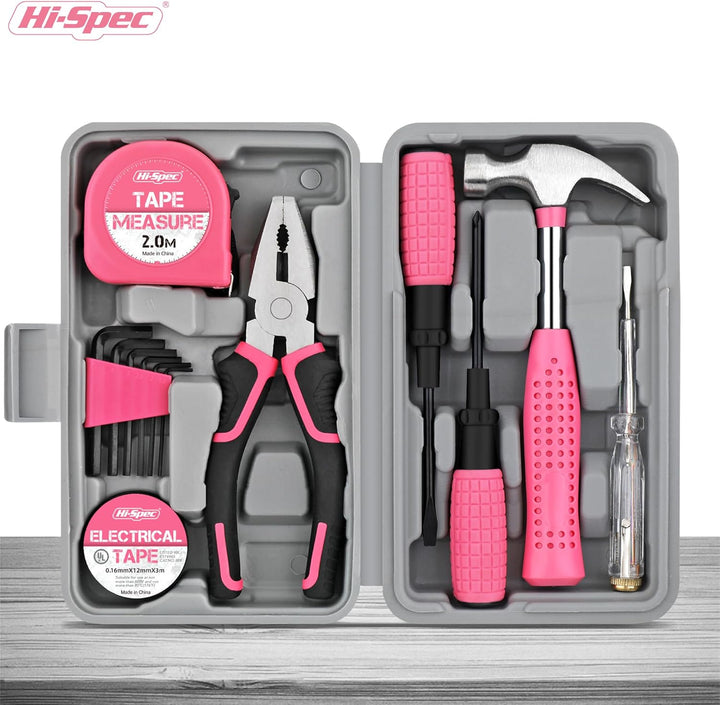 Hi-Spec Mini kit de herramientas: caja de herramientas básica rosa...