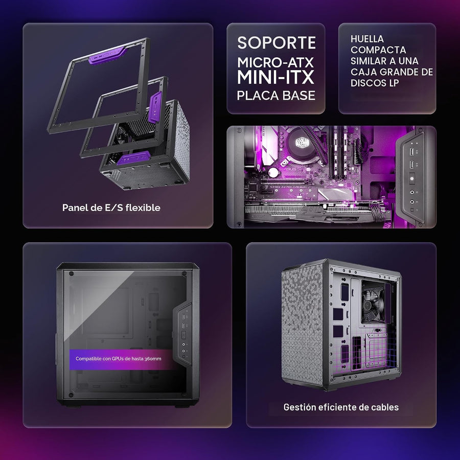 Cooler Master MasterBox Q300L Torre Micro-ATX con filtro de polvo d...