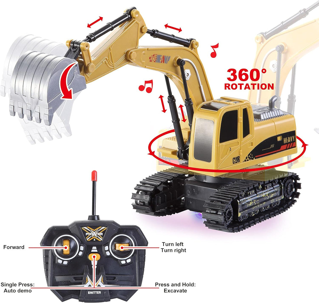 JOYIN Juego de 2 vehículos de construcción a control