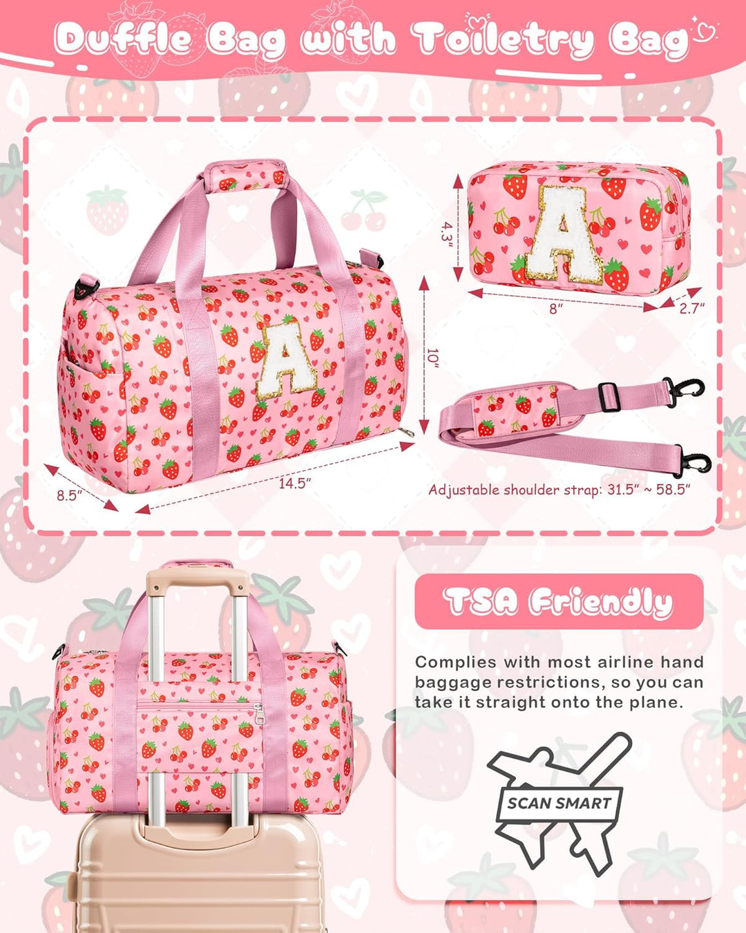 Elilier Regalos para niñas, bolsa de lona con inicial para niños, b...