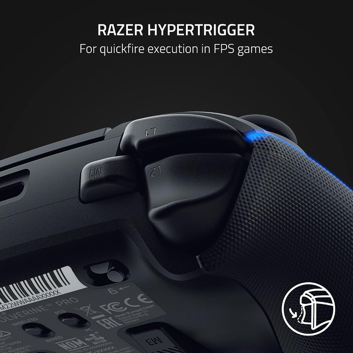 Control inalámbrico Razer Wolverine V2 Pro para PlayStation, Negro