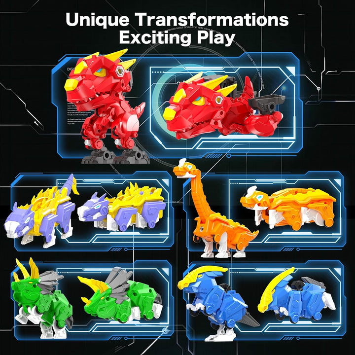 Juguetes de dinosaurio robot transformables 5-en-1 kit de