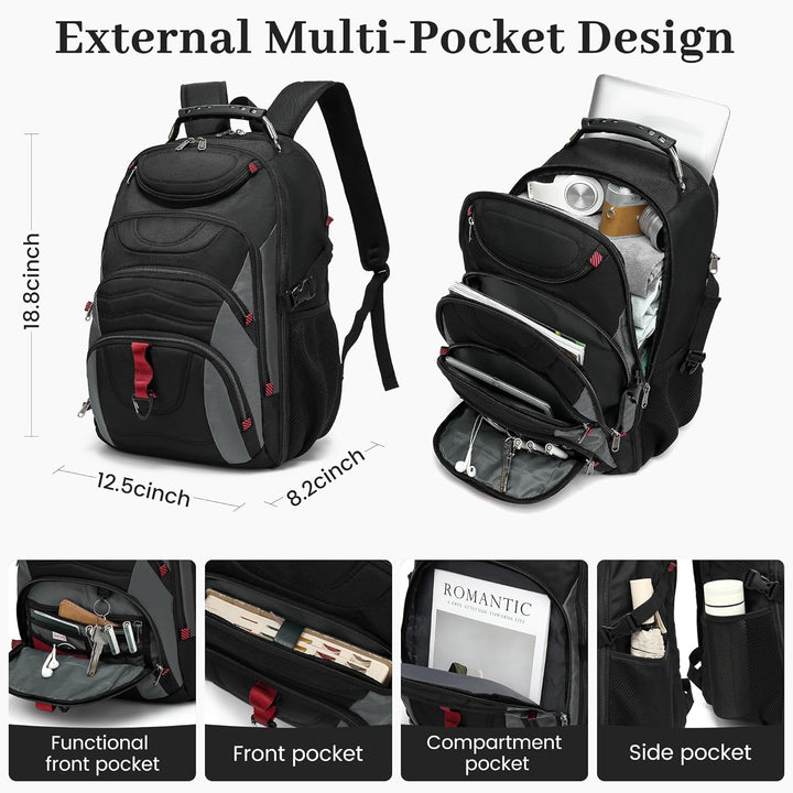 Boavan Mochila para laptop para hombre (negro, 15.6), Gris Q
