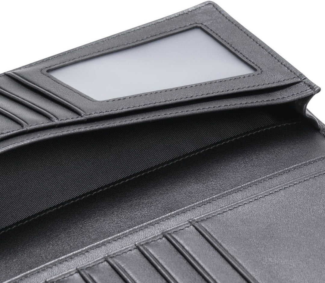 HISCOW Cartera larga plegable con 15 ranuras para tarjetas de crédi...