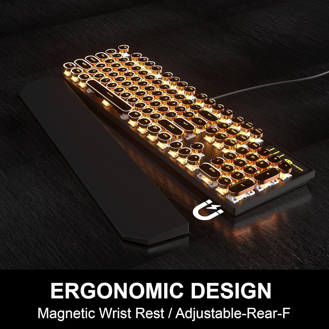 MageGee Teclado mecánico para juegos de máquina de escribir, teclas...