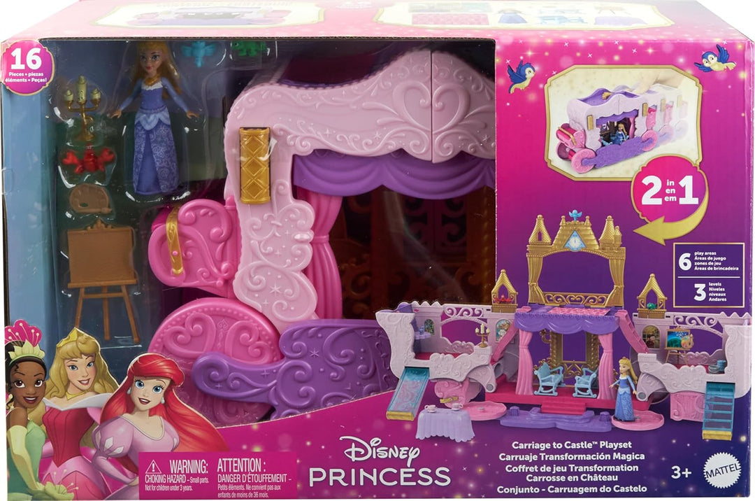 Mattel Disney Princess Toys, Carriage to Castle - Juego transformab...
